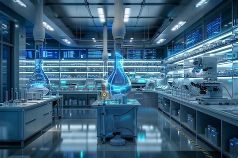 Premium Photo Photo Of A Futuristic Laboratory With Advanced Technology