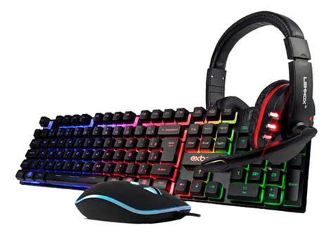 Kit De Teclado Y Mouse Gamer Exbom Bk G Qwerty E Abnt Pt Br