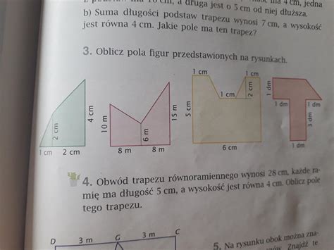 Oblicz Pola Figur Przedstawionych Na Rysunkach Brainly Pl