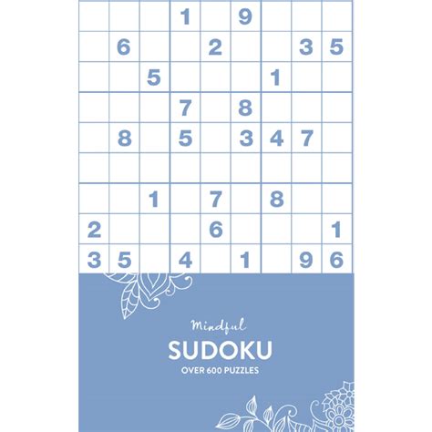 Mindful 600 Puzzles Sudoku Pastel Blue