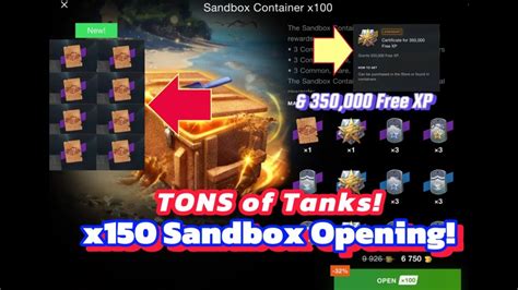 Wot Blitz Crate Opening X150 Sandbox Container Opening TONS Of TANKS In