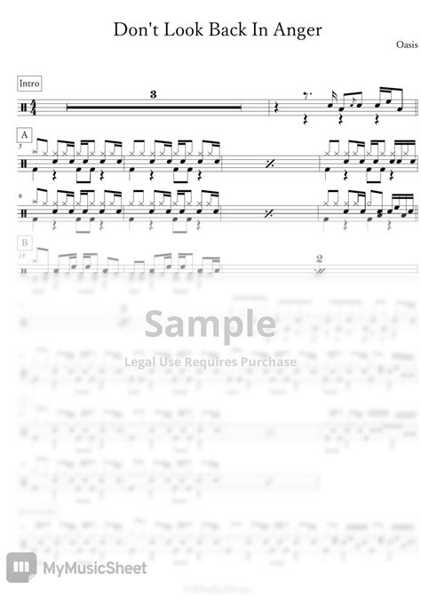 Oasis Don T Look Back In Anger Sheet By Arkadia Drums