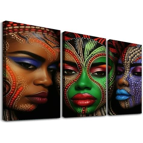 Nawypu African Women Wall Art African American Canvas Wall Decor