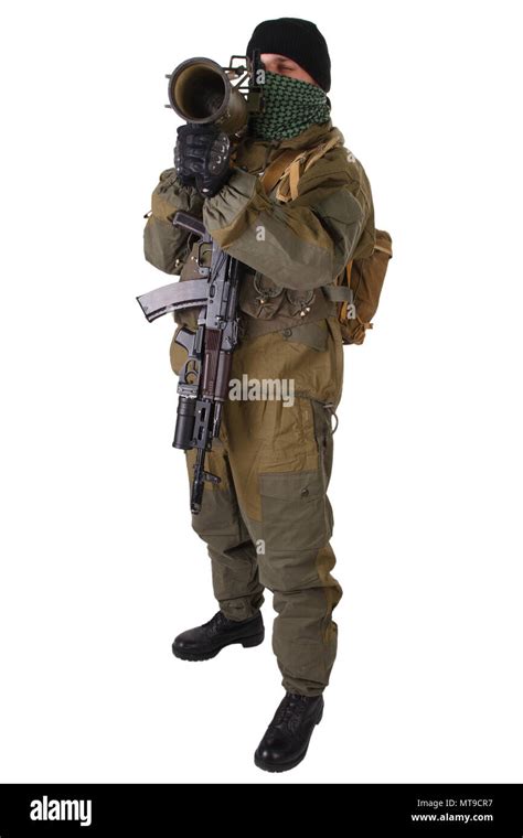 fighter with RPG rocket launcher isolated on white Stock Photo - Alamy