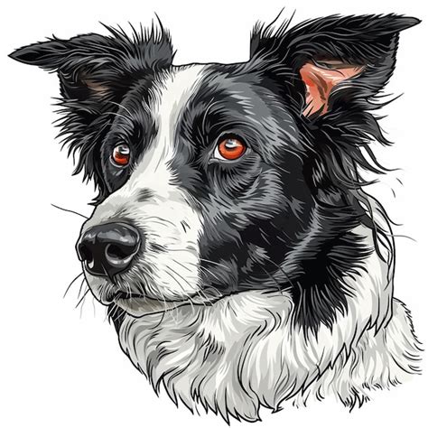 Border Collie Portr T Portr Thund Im Stil Von Detaillierten