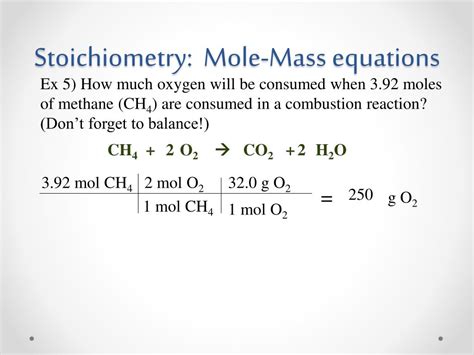 PPT - Stoichiometry: Mole-Mass equations PowerPoint Presentation, free ...