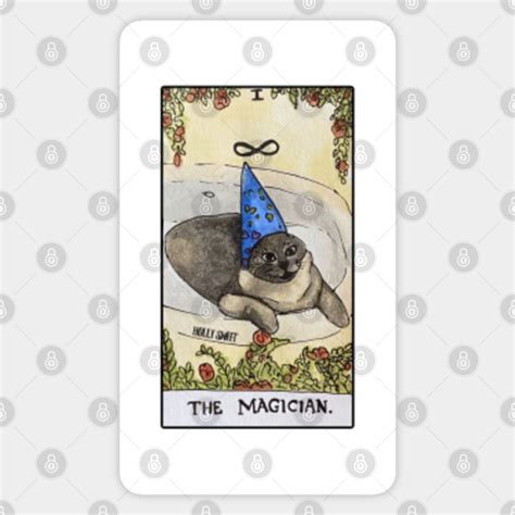 The Magician Funny Cat Meme Tarot Card Funny Sticker TeePublic