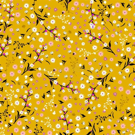 Yellow Flowers Background Vintage