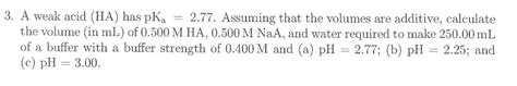 3 A Weak Acid HA Has PKa 2 77 Assuming That The Chegg