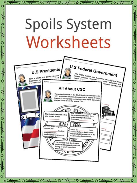 Spoils System Facts Worksheets And Policy Information For Kids