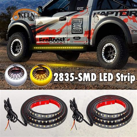 2pcs Truck LED Running Board Lights Sequential Amber Led Side Marker