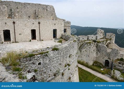 Castle of Monte Sant Angelo on Puglia Stock Image - Image of building ...