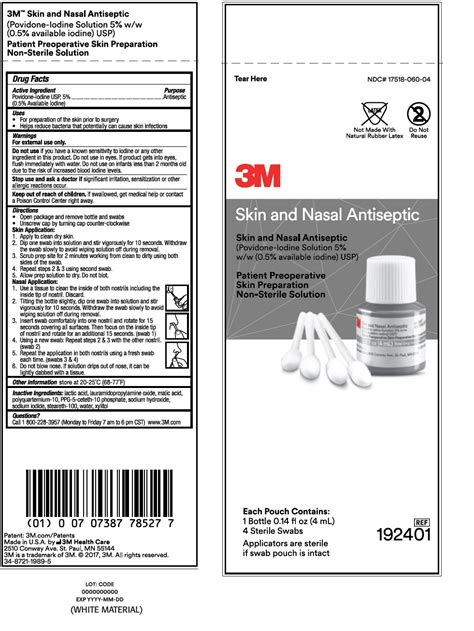 3m Skin And Nasal Antiseptic Povidone Iodine Solution