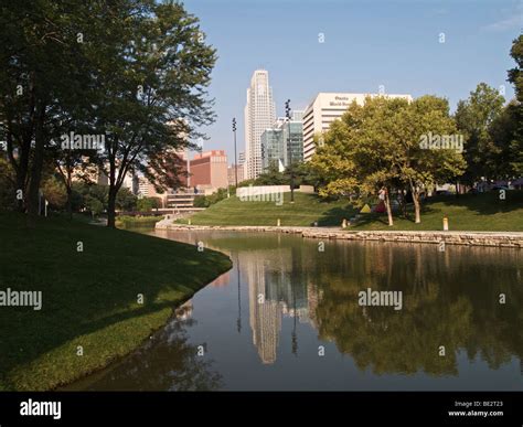 Gene Leahy Mall and downtown Omaha, Nebraska Stock Photo - Alamy