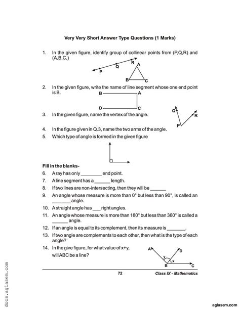 Class 9 Maths Extra Questions Chapter 6 Lines And Angles