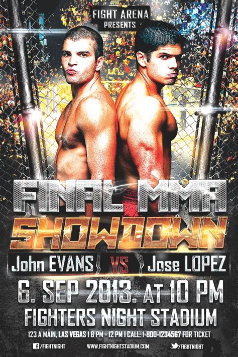 Mma Ufc Showdown Flyer Template For Mma Sport Events