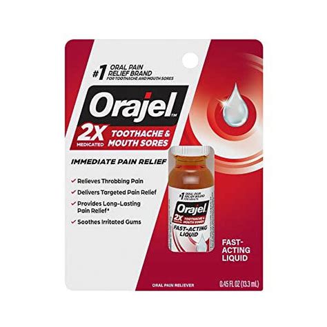 Orajel X Medicated Toothache Mouth Sores Liquid Fl Oz