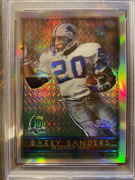 Topps Chrome Barry Sanders Refractor Psa Mint Ebay