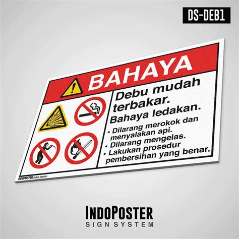 Jual Safety Sign Rambu K Pvc Ansi Bahaya Ledakan Debu Mudah Terbakar