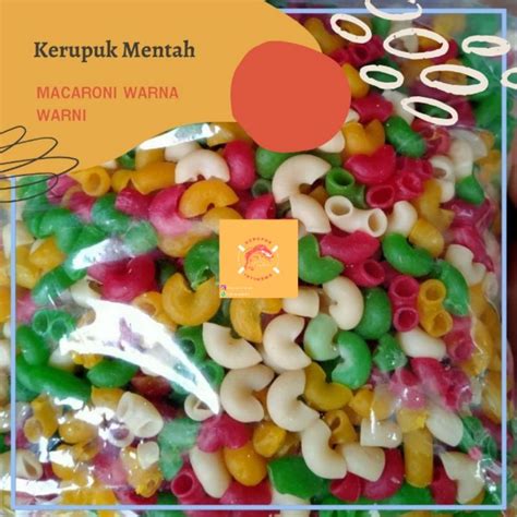 Jual 1 KG KERUPUK MACARONI WARNA WARNI MAKARONI MENTAH BAHAN