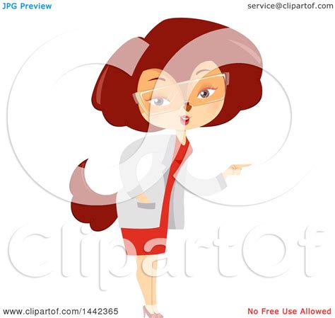 Clipart Of A Female Fox Wearing A Science Lab Coat Royalty Free