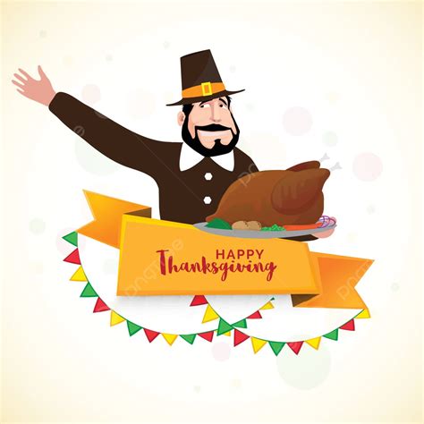 Pilgrim Man For Thanksgiving Day Celebration Creative Happy