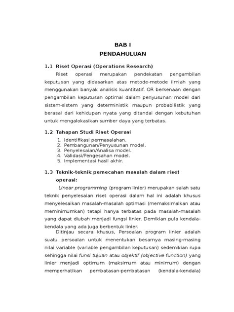 Pdf Laporan Riset Operasi Dokumen Tips