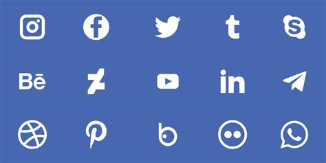 Collection Of Popular Social Media Logo Facebook Behance Instagram