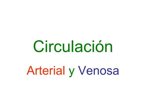 Circulación Arterial y Venosa PPT