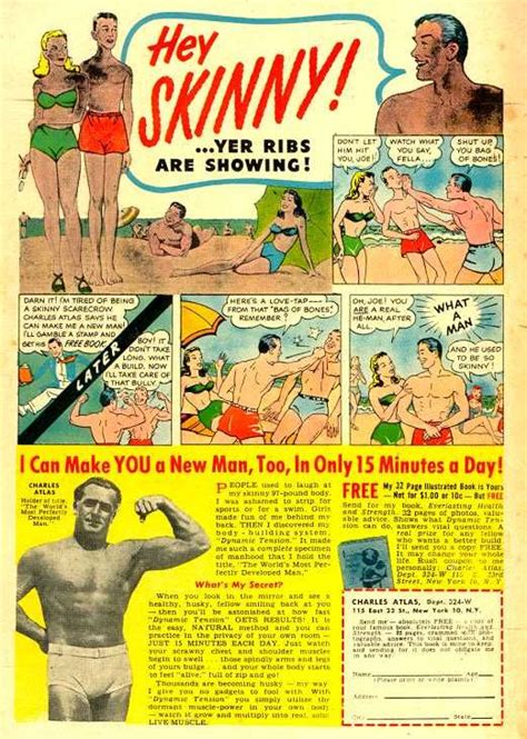 Charles Atlas Ads In The Back Of Comic Books I Was A 97 Lb Weakling