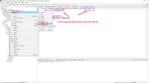 Java Eclipse Ide How To Change Template When Create New Jsp