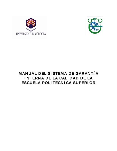 PDF MANUAL DEL SISTEMA DE GARANTÍA INTERNA DE LA garantizar la