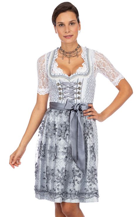 Kr Ger Dirndl Midi Dirndl Tlg Cm Sitara Hellgrau Alpenclassics De