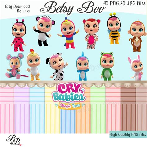 Cry Babys Clipart Png Digital Image Digital Paper Clip Art Etsy