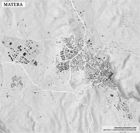 Matera Figure Ground Vector Map Boundless Maps