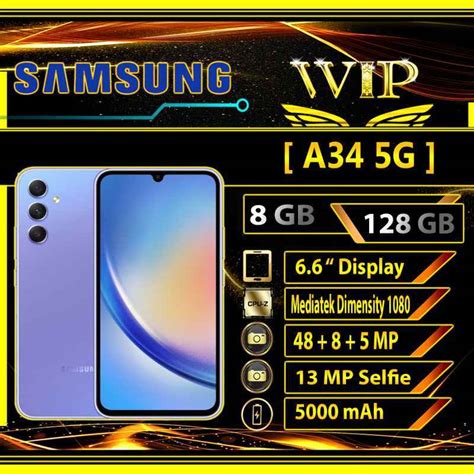 Promo Samsung Galaxy A34 5G 8 128 RAM 8GB 128GB Garansi Resmi SEIN