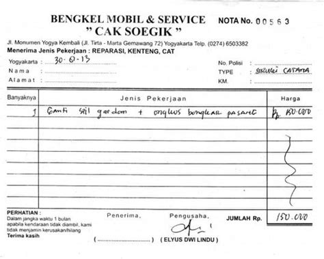 Detail Contoh Nota Service Ac Koleksi Nomer 46