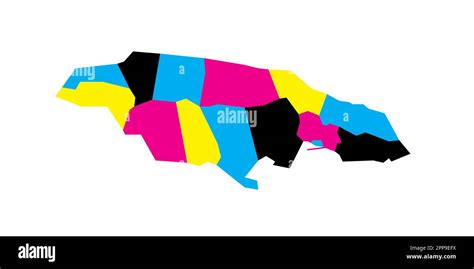 Jamaica political map of administrative divisions - parishes. Blank ...