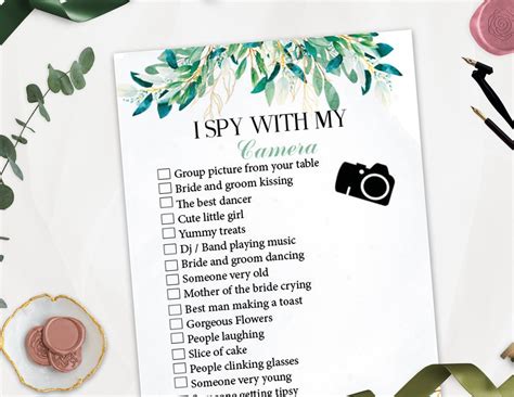 I Spy Wedding Game Printable Wedding Reception Game Fun Etsy Israel