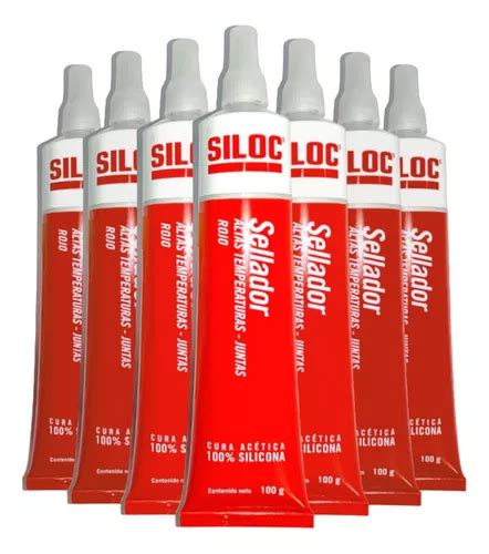 Silicona 100 Acética Siloc Rojo Alta Temperatura 100g X 15u