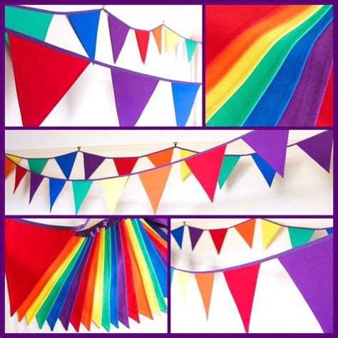 Rainbow Bunting Gay Pride Fabric Flags Lgbt Wedding Decor Etsy