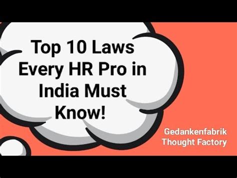 Top 10 Laws Every HR Pro In India Must Know Toolkit For HRs