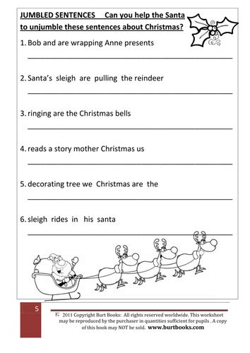 Christmas Theme Jumbled Sentences By Coreenburt Teaching Resources