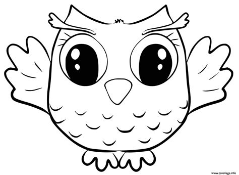 Coloriage Chouette Petit Hibou Mignon Dessin Chouette à imprimer