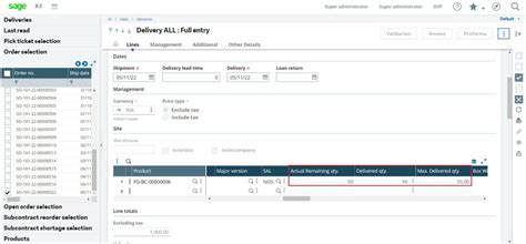 Delivery Tolerance Functionality Sage X Tips Tricks And Components