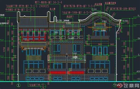 古典中式三层别墅建筑设计cad施工图