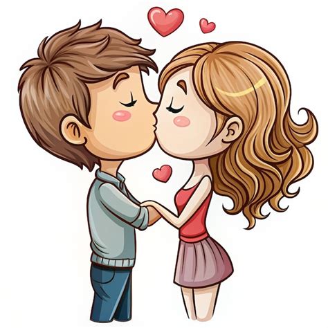 Premium Photo | Romance couple kissing love relationship hand drawn ...