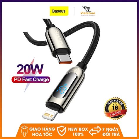 Mua Cáp Baseus 20W PD USB C Màn hình kỹ thuật số Cáp sạc nhanh cho iP