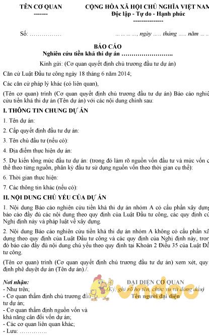 Mẫu Báo Cáo Nghiên Cứu Tiền Khả Thi Dự án Hoatieuvn