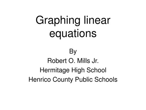 Ppt Graphing Linear Equations Powerpoint Presentation Free Download